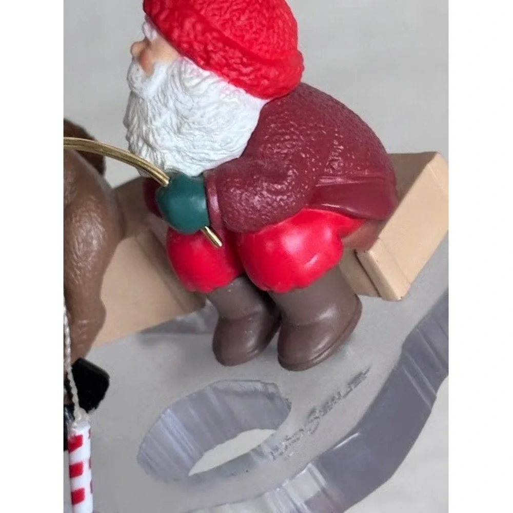 Hallmark Keepsake Ornament Santa Fishing with Reindeer‎ Christmas Tree Clip